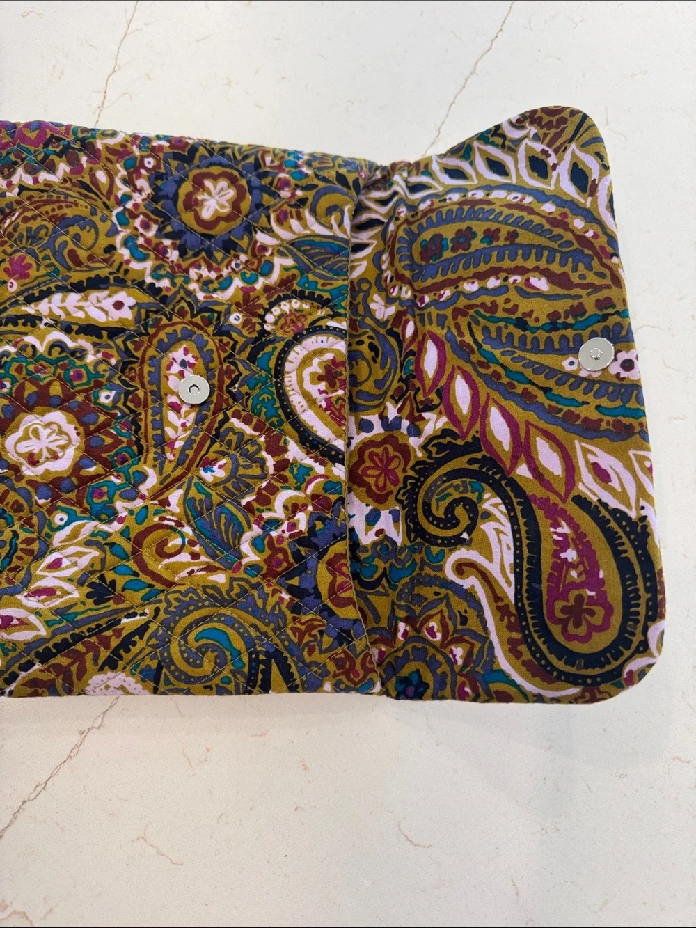 Vera Bradley Tech Sleeve Large Buta Spray Pattern Fits IPad Laptop Quilted Cotto